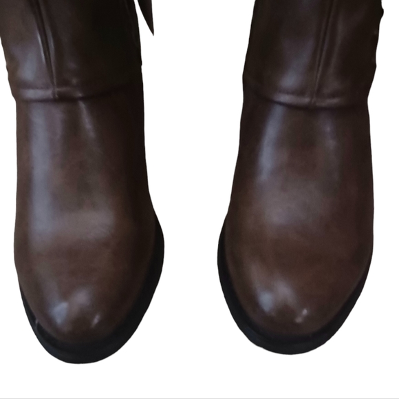 Patrizia brown leather southwestern flair boots  size 40 NWT - Picture 11 of 13